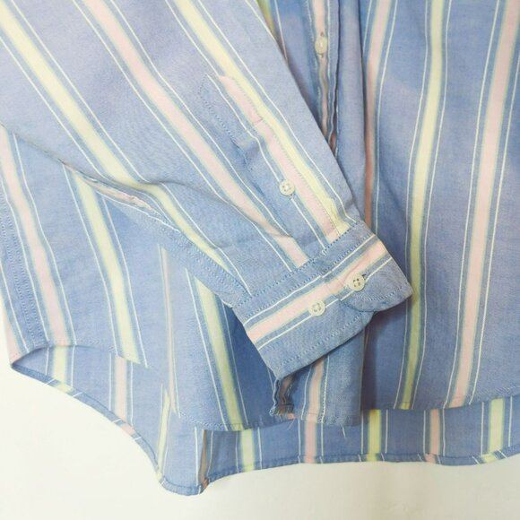 Eddie Bauer Oxford Striped Button-Down Shirt Womens Size 12 Blue/Pink/White - Picture 4 of 6